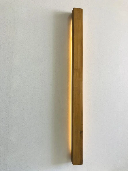 Dikey Tasarım Modern Doğal Ahşap Aplik (Alindi056)