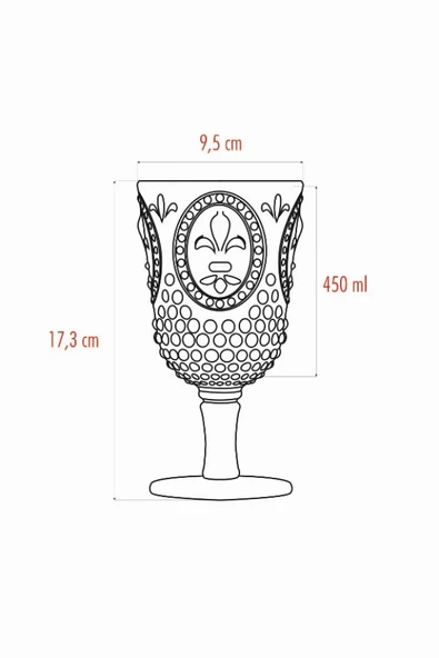 Akrilik Mavi 6'lı Kadeh & Su Meşrubat Kahve Yanı Bardağı 450 ml ( Cam Değildir ) - 5