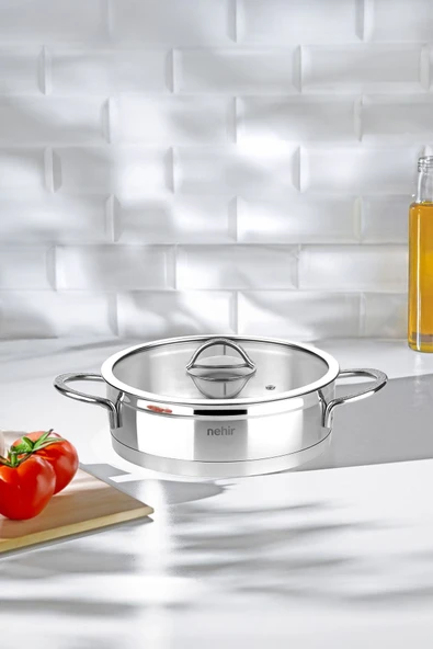 Nehir Silver Mat Trend  Sığ Tencere 24 cm