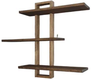 Ayarlanabilir 3 Raflı Modern Doğal Ahşap Raf (Alindi101)