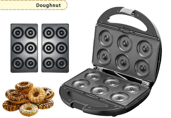 HZL 6 sı 1 arada Tost Makinası, Donut, Waffle, Ceviz Kurabiye, Sandviç Aparatlı Makina - 3