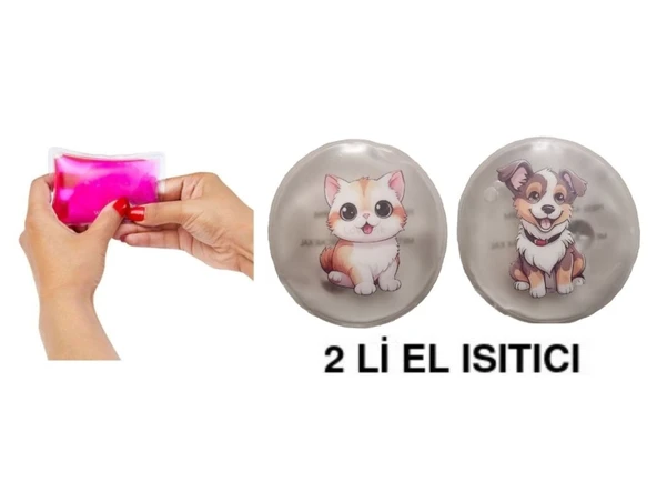 SEVİMLİ KEDİ VE KÖPEK CEP SOBASI,EL ISITICI,2 ADET SICAK SU TORBASI PVC  9cm - Resim 6