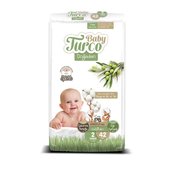 Baby Turco Doğadan 2 Numara Mini 42'li Bebek Bezi