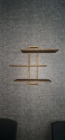 Ayarlanabilir 3 Raflı Modern Doğal Ahşap Raf (Alindi101) - 2