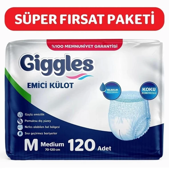 Giggles Emici Külot Orta Boy M 30'lu 4 Adet Hasta Bezi