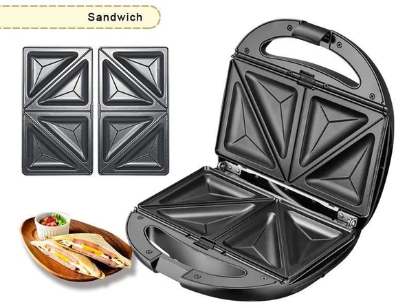 HZL 6 sı 1 arada Tost Makinası, Donut, Waffle, Ceviz Kurabiye, Sandviç Aparatlı Makina - 4