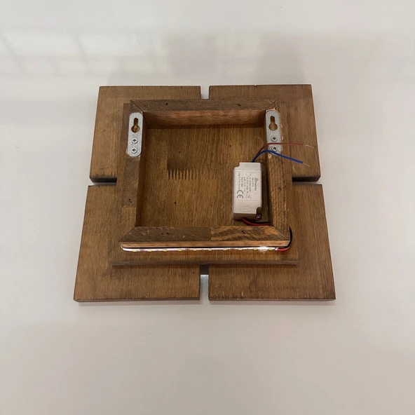 Led Işıklı Ahşap Aplik Modern Duvar Dekoru (Alindi054) - 3