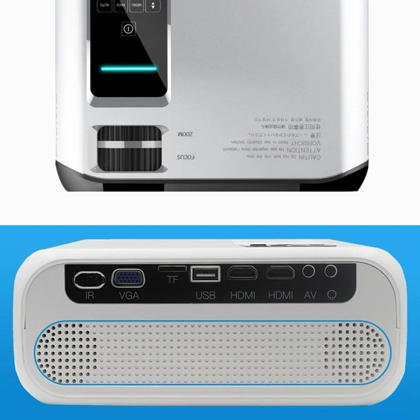 E500S Görüntü Aktarımlı 1080P Ultra HD HDMI 150 inch Wifi 500 ANS Hoparlörlü Projeksiyon Cihazı - 5