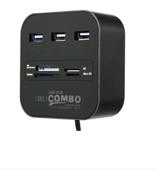 HADRON HDX7006 USB HUB COMBO 3 USB + MS + SD + M2 + TF 7IN1 SİYAH