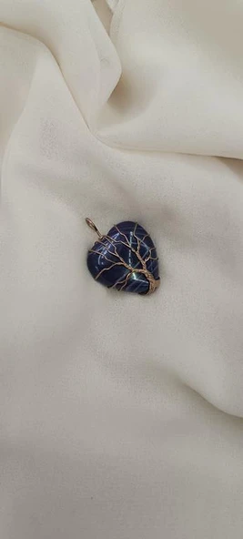 Hayat Ağacı Bakır Tel Sarma Kalp Kolye Ucu Kadın Kız Takı Gerdanlık Düğün Nişan - 4