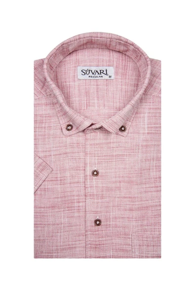 Bol Kesim Kısa Kollu Buz Mavisi Erkek Gömlek - 11