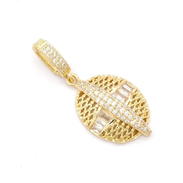 Ajda Charm Çelik Altın Kaplama Kadın Taşlı Model-CHR-101 - Resim 2