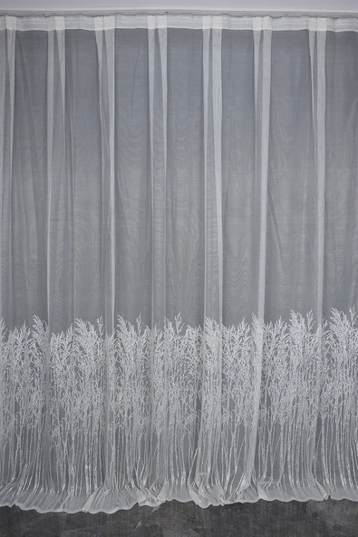 SELVİ GÖBEKLİ MODEL KREM RENK TEK KANAT Hazır Dikilmiş Pileli Fon Perde 300*260 Cm - Resim 2