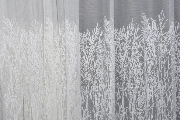 SELVİ GÖBEKLİ MODEL KREM RENK TEK KANAT Hazır Dikilmiş Pileli Fon Perde 300*260 Cm - Resim 3