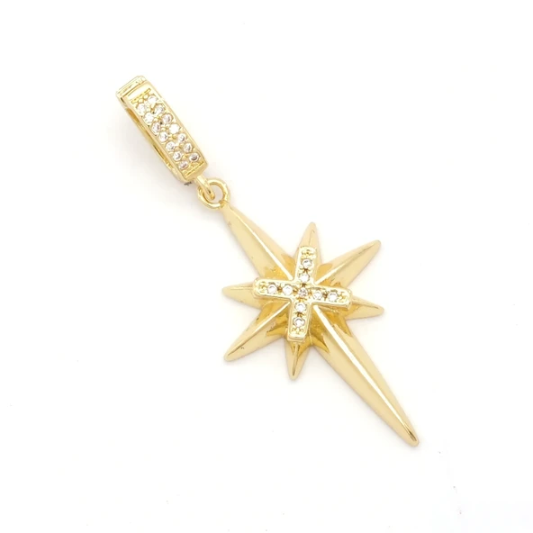 Ajda Charm Çelik Altın Kaplama Kadın Kuzey Yıldızı Model-CHR-103 - Resim 3