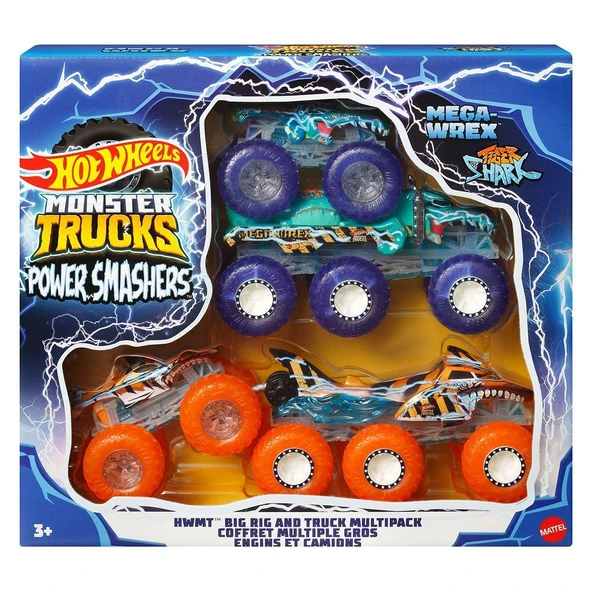 HYJ29 Hot Wheels Monster Trucks Power Smashers Çoklu Paket