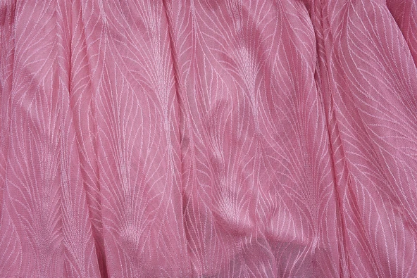 KDK 2580 DESEN PEMBE RENK TEK KANAT Hazır dikilmiş Pileli Fon Perde 300*260 cm - Resim 8