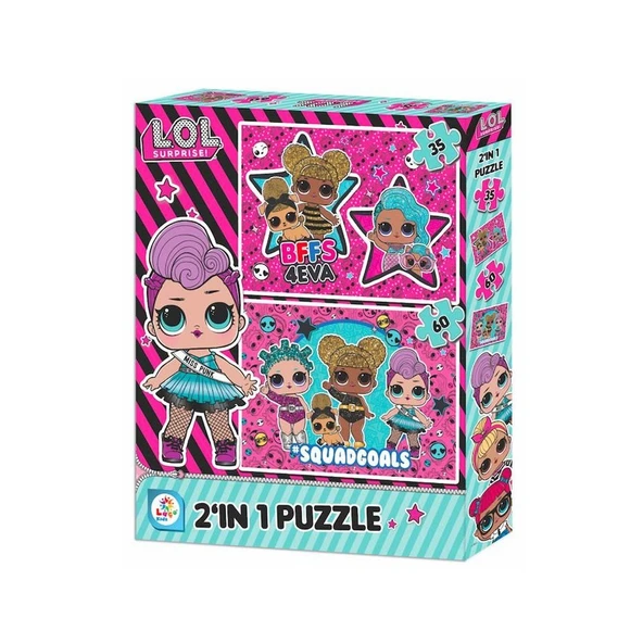 LOL7583 Laço Kids L.O.L. 2'li Puzzle / 35+60 Parça Puzzle