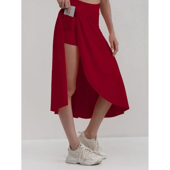 Lucky Life Kadın Cep Detay Taytlı Sandy Etek