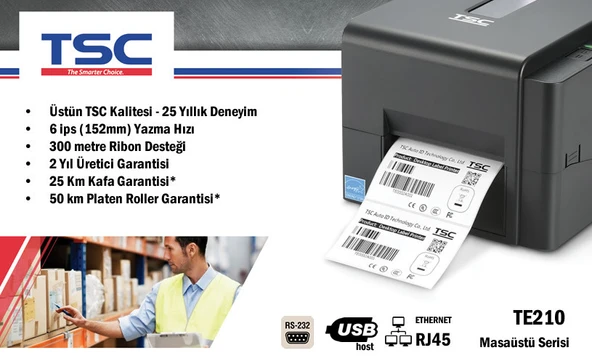 TSC TE210 Barkod Yazıcı - 3