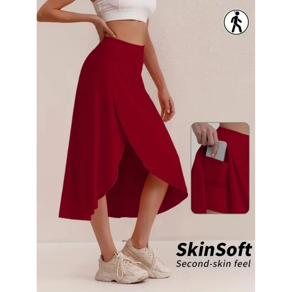 Lucky Life Kadın Cep Detay Taytlı Sandy Etek - 3