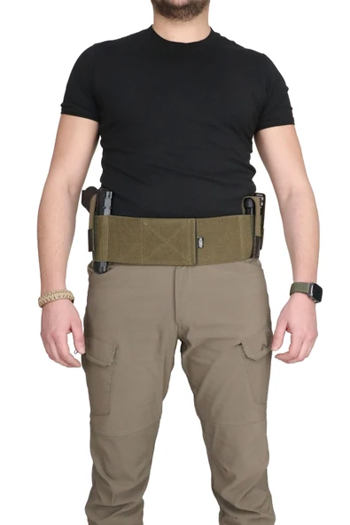 Özel Petek Dokuma Premium Korse Tabanca Kılıfı Çift Şarjörlüklü - 5