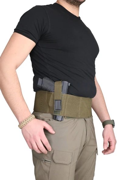 Özel Petek Dokuma Premium Korse Tabanca Kılıfı Çift Şarjörlüklü - 6