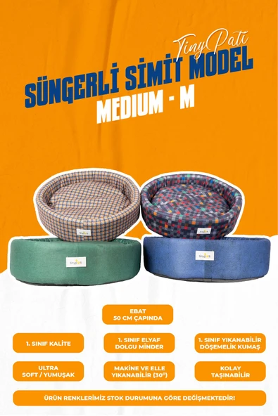 Kedi ve Köpek Yatağı SÜNGERLİ SİMİT Model