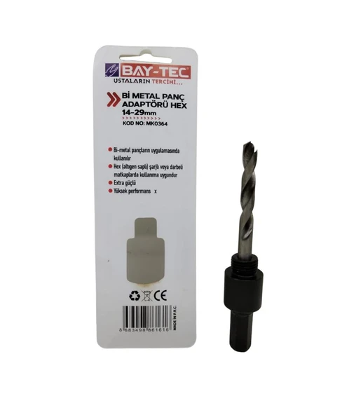Bay-Tec Bi Metal Panç Adaptörü HEX Altıgen 14-29 mm Mk0364 - 2