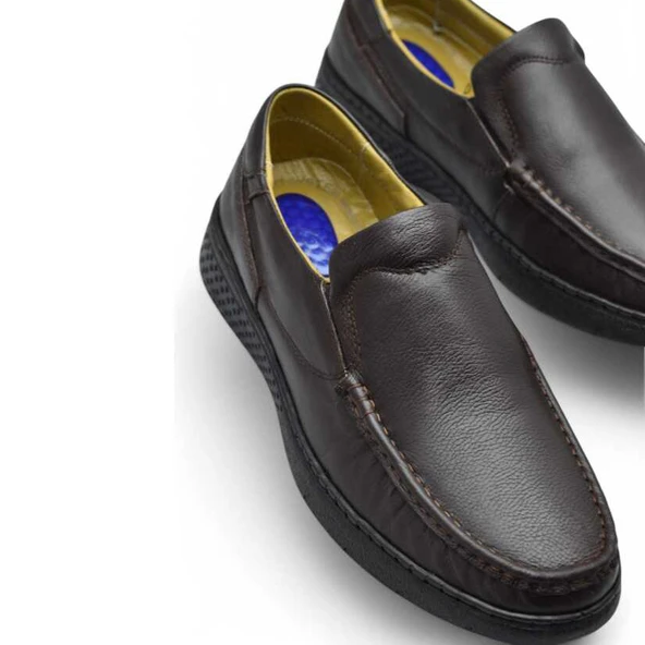 9575 Ortopedik Taban Siyah Hakiki Deri Erkek Ayakkabı Yazlık Mevsimlik - 12