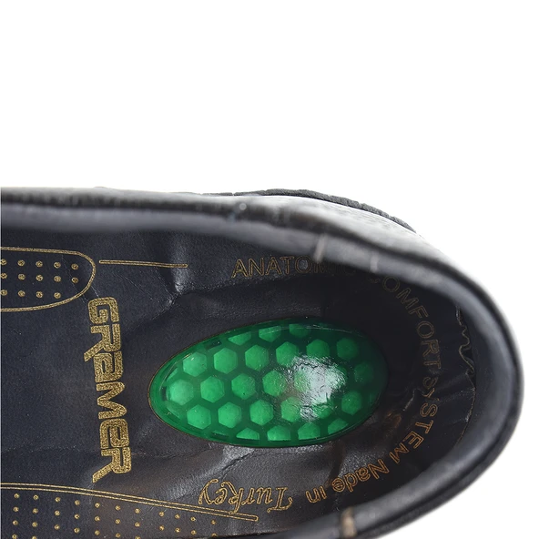 9575 Ortopedik Taban Siyah Hakiki Deri Erkek Ayakkabı Yazlık Mevsimlik - 5