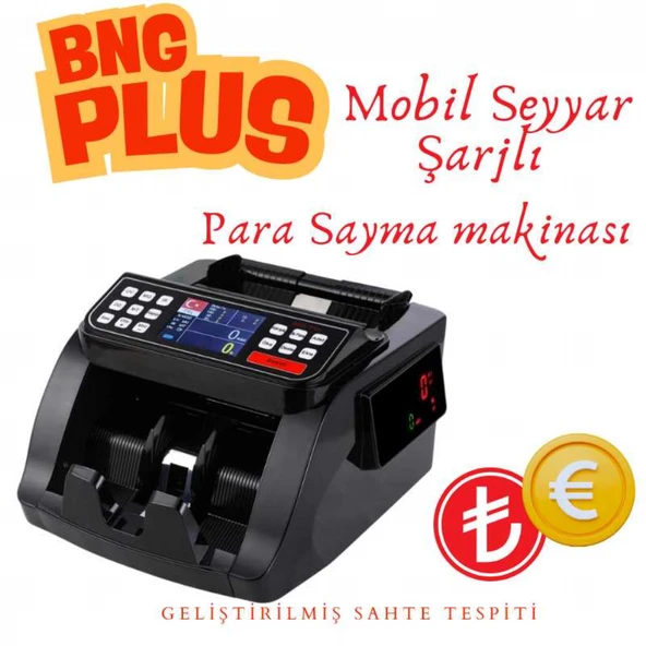 Bng Plus Mobil seyyar Şarjlı Para Sayma makinası TL / EURO - 3