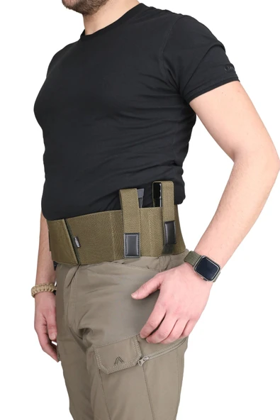 Özel Petek Dokuma Premium Korse Tabanca Kılıfı Çift Şarjörlüklü - 7