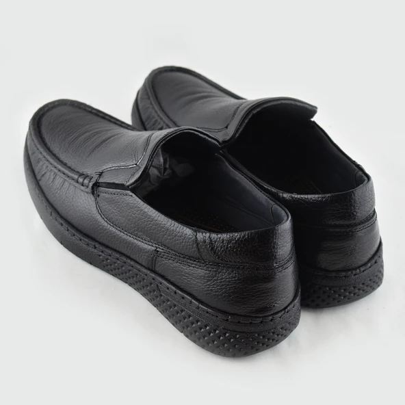 9575 Ortopedik Taban Siyah Hakiki Deri Erkek Ayakkabı Yazlık Mevsimlik - 4