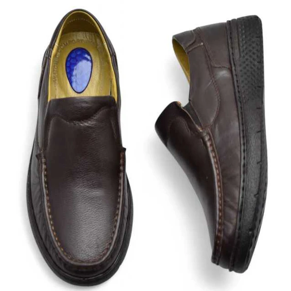 9575 Ortopedik Taban Siyah Hakiki Deri Erkek Ayakkabı Yazlık Mevsimlik - 11