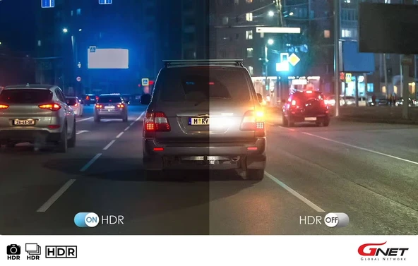Gnet GONW 2ch FullHD HDR Wi-Fi Akıllı 2 Kameralı Araç Kamerası - 7