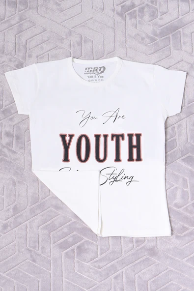 KIZ ÇOCUK TSHİRT YOUTH BASKILI BİSİKLET YAKA C39 - 2