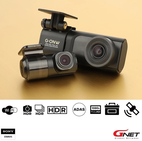 Gnet GONW 2ch FullHD HDR Wi-Fi Akıllı 2 Kameralı Araç Kamerası - 3