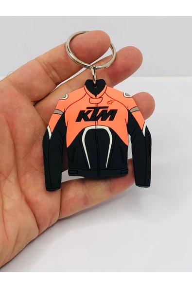 Turuncu Renk Ktm Motorcu Ceket Kauçuk Anahtarlık