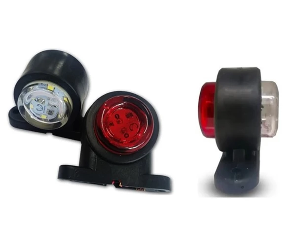 4 Adet 12 Ledli Mini Takoz Lamba 12-24 Volt Kırmızı Beyaz - Resim 2