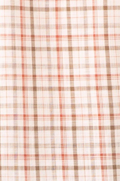 Süvari Bol Kesim Kırmızı Desenli Cepli Tam Pamuk Erkek Kısa Kollu Gömlek - 6