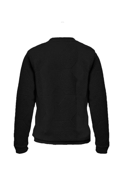Süvari Bol Kesim O Yaka Kapitone Etnik Desenli Lacivert Sweatshirt - 12