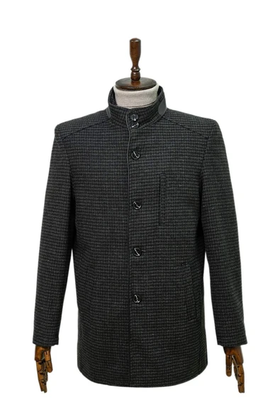 Süvari Rahat Kalıp Hakim Yaka Kareli Yünlü Siyah Kaban