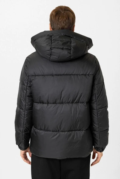 Süvari Slim Fit Dolum Siyah Erkek Mont - 3