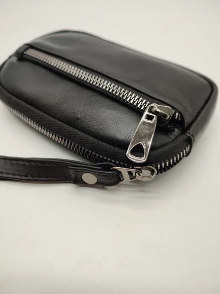 Küçük Deri El Çanta Fermuarlı Anahtar Koyma Bölmeli - 5