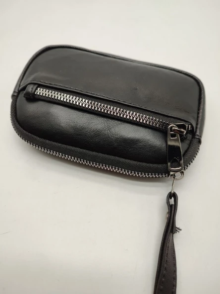 Küçük Deri El Çanta Fermuarlı Anahtar Koyma Bölmeli - 7