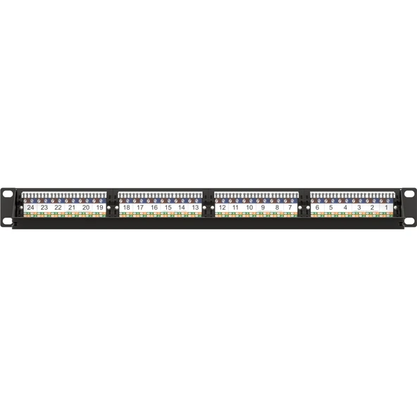 AGER AC-611-24E 8P8C,LSA,ALTIN KONTAK 24 PORT CAT6 DOLU 1U ZIRHSIZ PATCH PANEL - 3