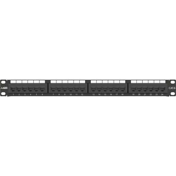 AGER AC-611-24E 8P8C,LSA,ALTIN KONTAK 24 PORT CAT6 DOLU 1U ZIRHSIZ PATCH PANEL - 2