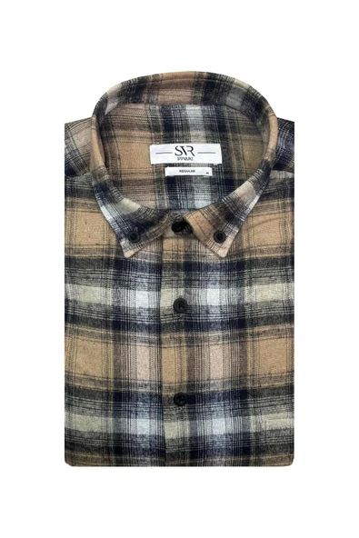 Süvari Bol Kesim Cepli Kırmızı Ekose Flanel Kışlık Gömlek - 3