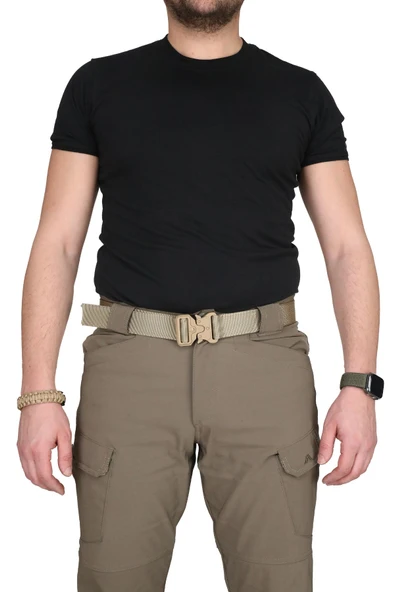 BG Taktik Outdoor Kemer Palaska Metal Tokalı // Bej - 1